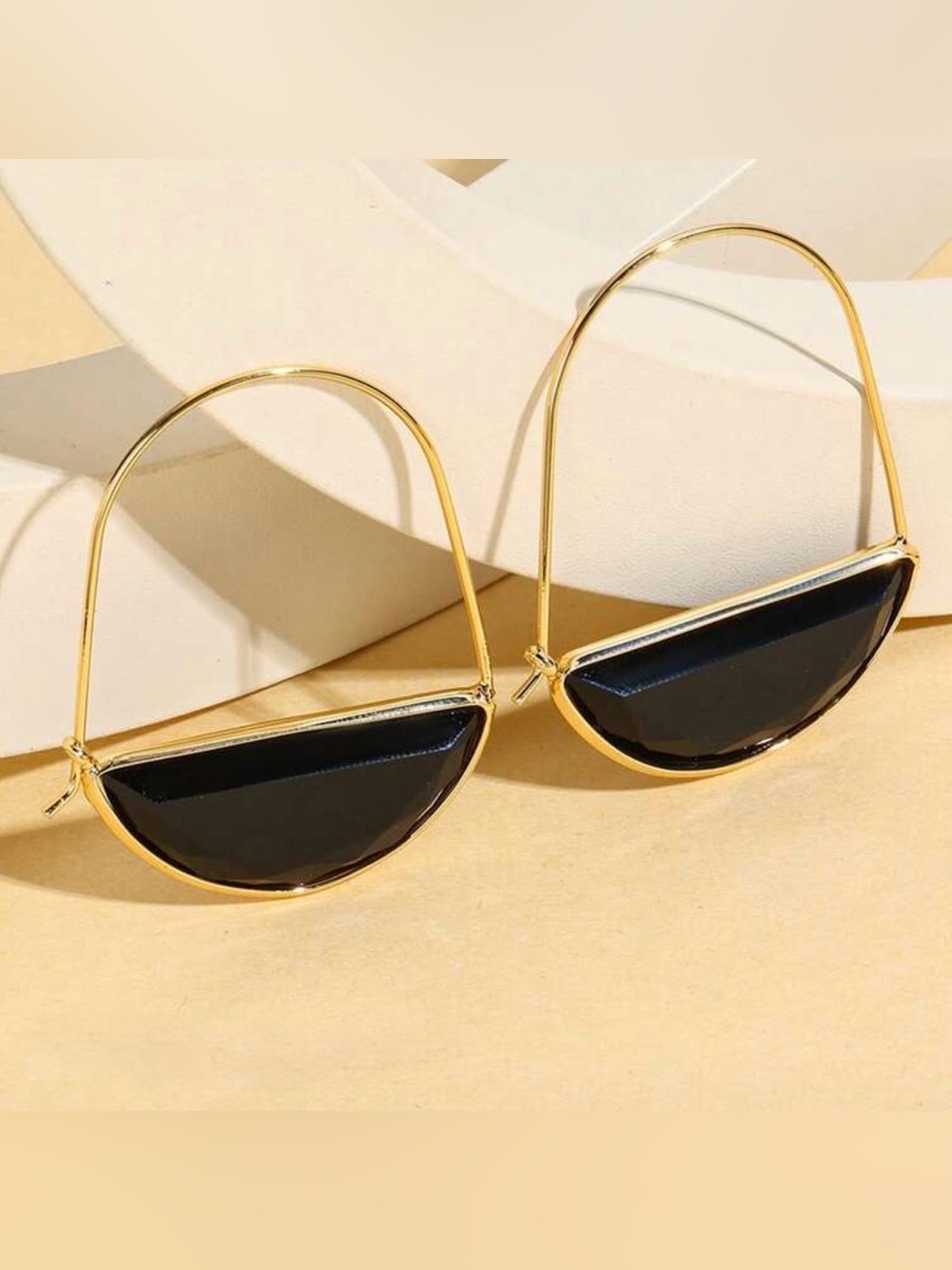 Elegant Black and Gold Earrings NWOT